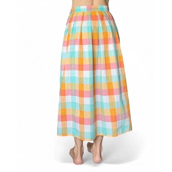 VTG Laura & Jayne Women’s Multicolored Pleated Plaid Skirt Made In Ireland 28” - Picture 2 of 4